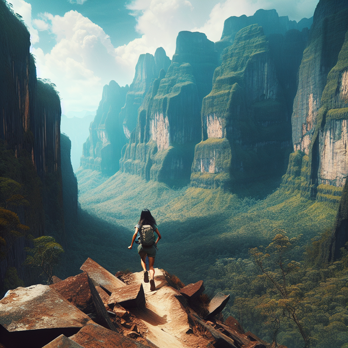 A Hiker’s Journey Through Majestic Cliffs