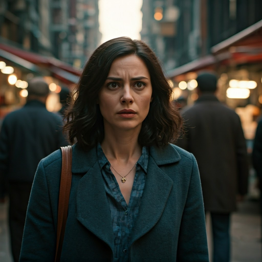 Lost in the City’s Maze: A Woman’s Worried Walk
